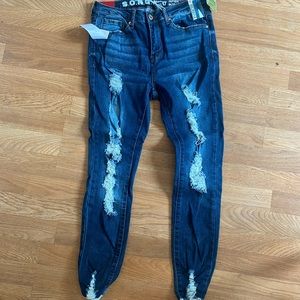 High rise skinny jeans